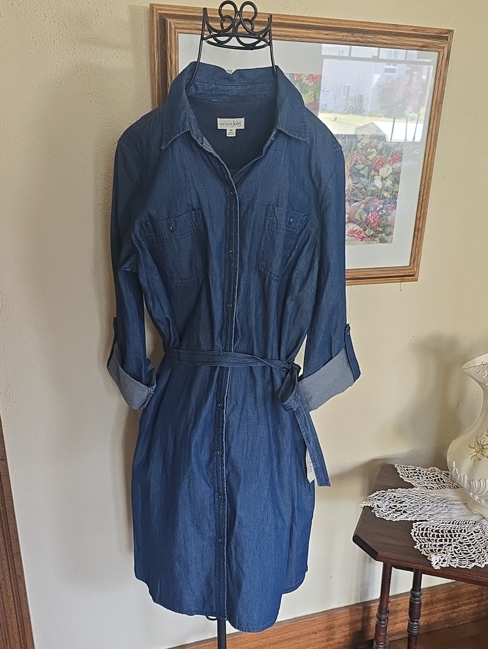 Maison Jules Dark Blue Denim Shirt Dress